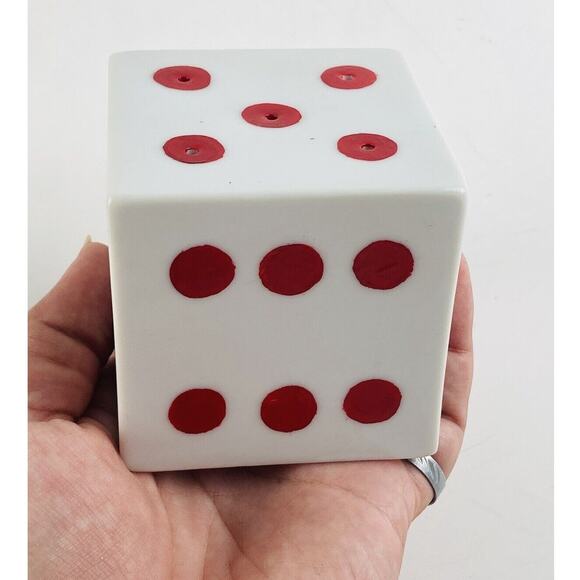 Large Dice Salt Pepper Shaker Set Made In Japan Red Dots Statement Piece Casino - Picture 3 of 10